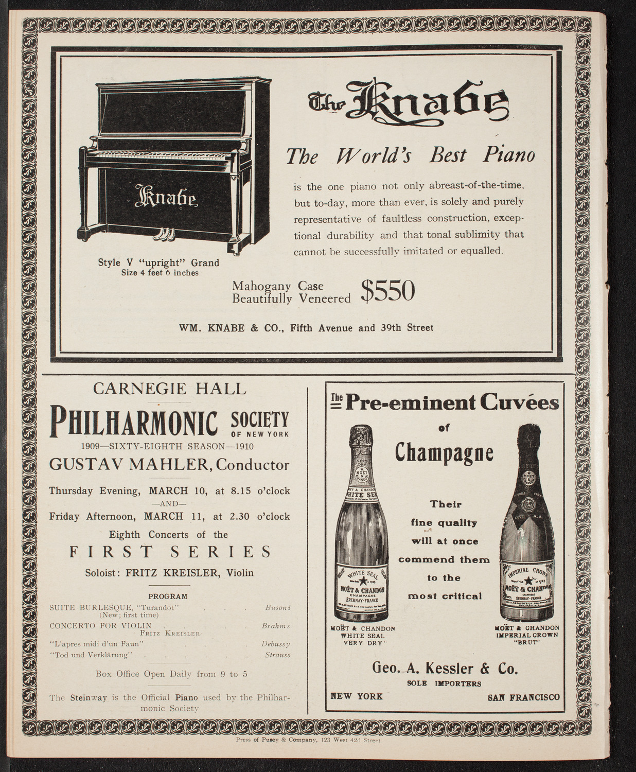 Maud Allan with The Russian Symphony Orchestra, March 10, 1910, program page 12