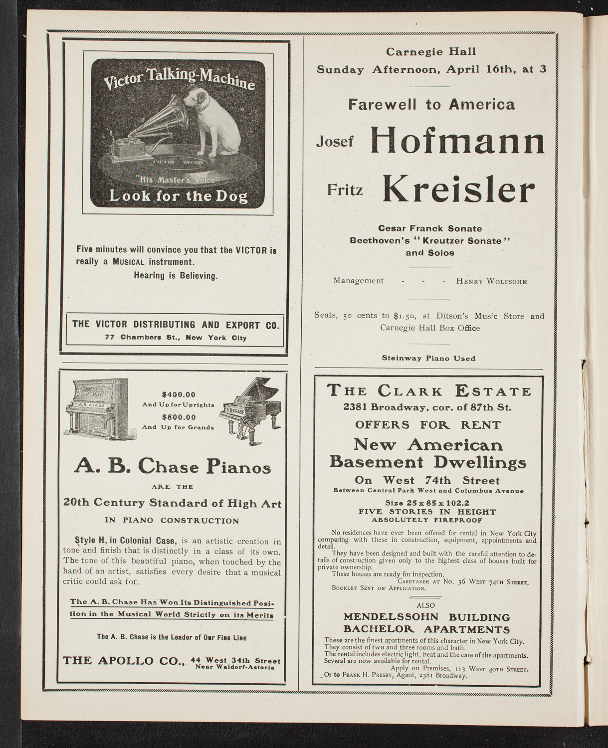 Marcosano and His Band, April 9, 1905, program page 2