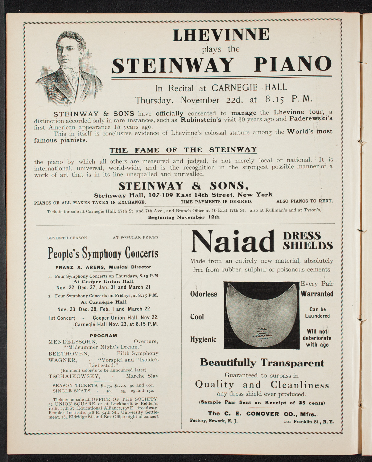 New York Symphony Orchestra, November 10, 1906, program page 4