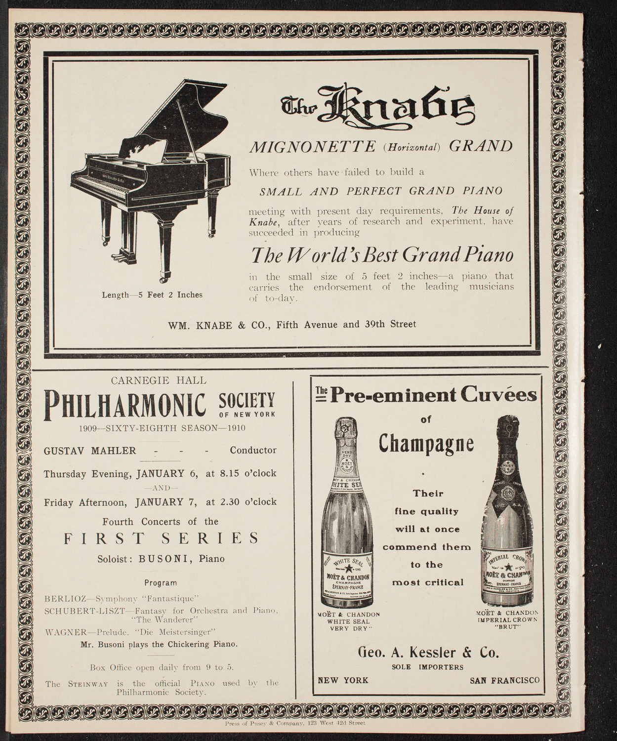 Russian Symphony Society of New York, January 1, 1910, program page 12