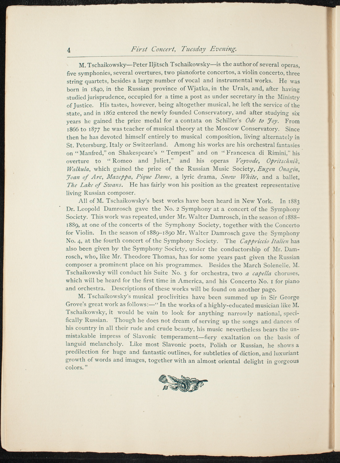 Opening Week Music Festival: Opening Night of Carnegie Hall, May 5, 1891, program notes page 20