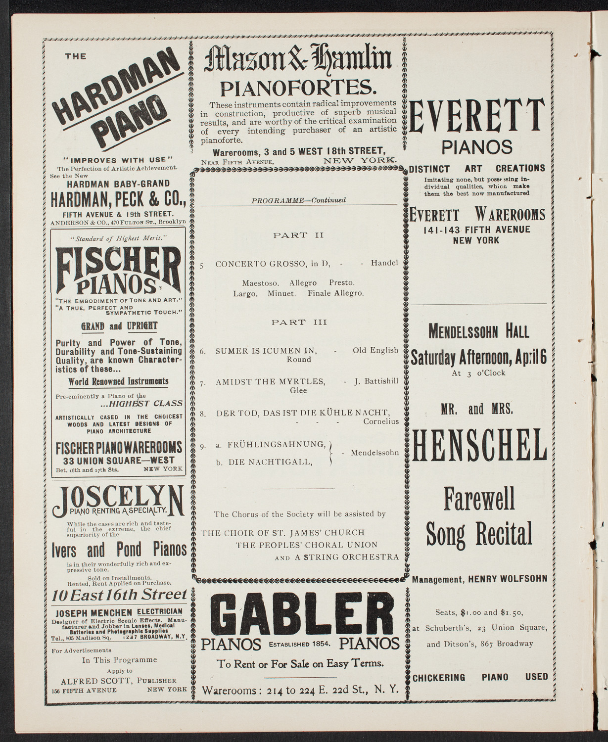 Musical Art Society of New York, March 14, 1901, program page 6