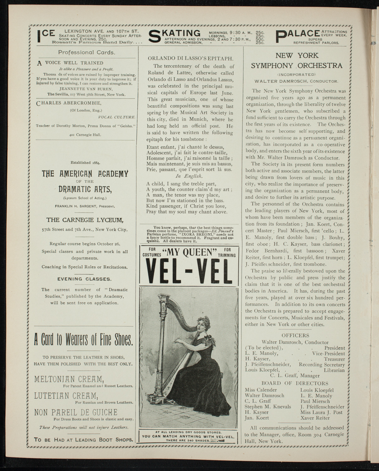 Sousa and His Men, December 27, 1896, program page 2