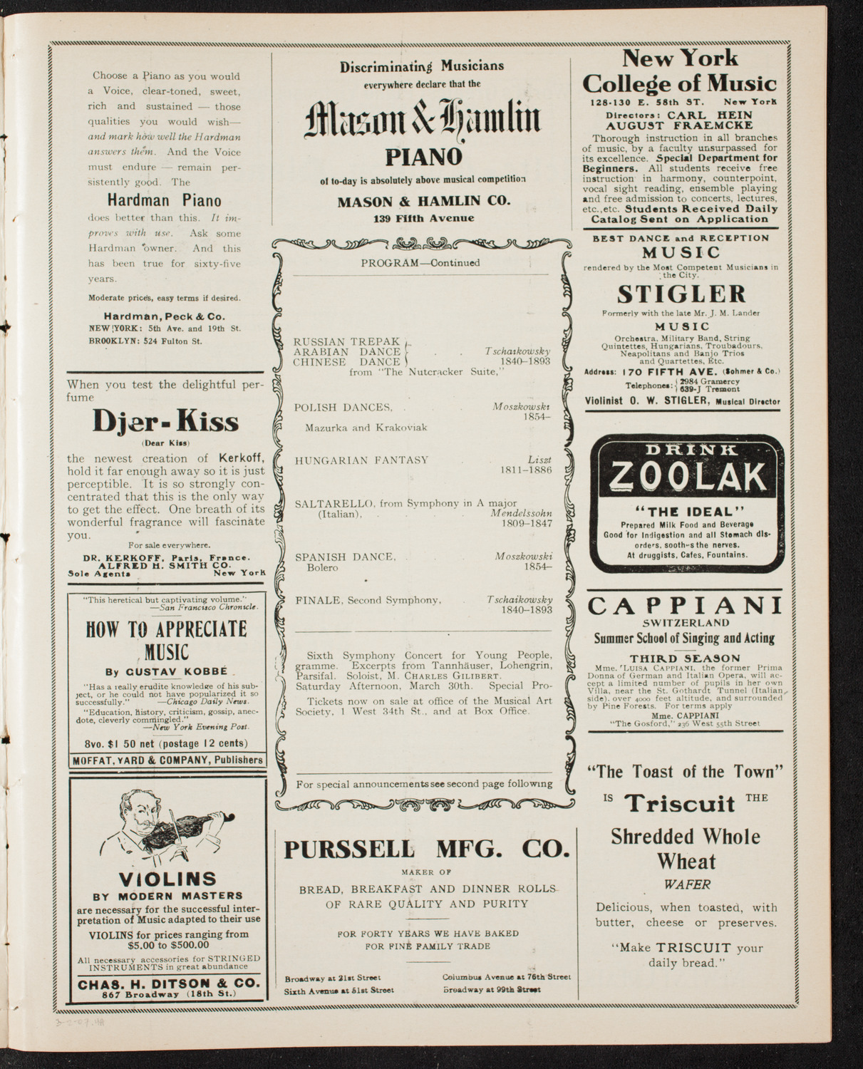 Symphony Concert for Young People, March 2, 1907, program page 7