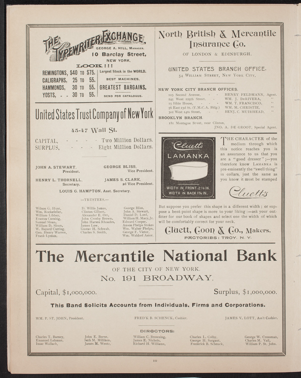 New York Banks' Glee Club, April 24, 1893, program page 10