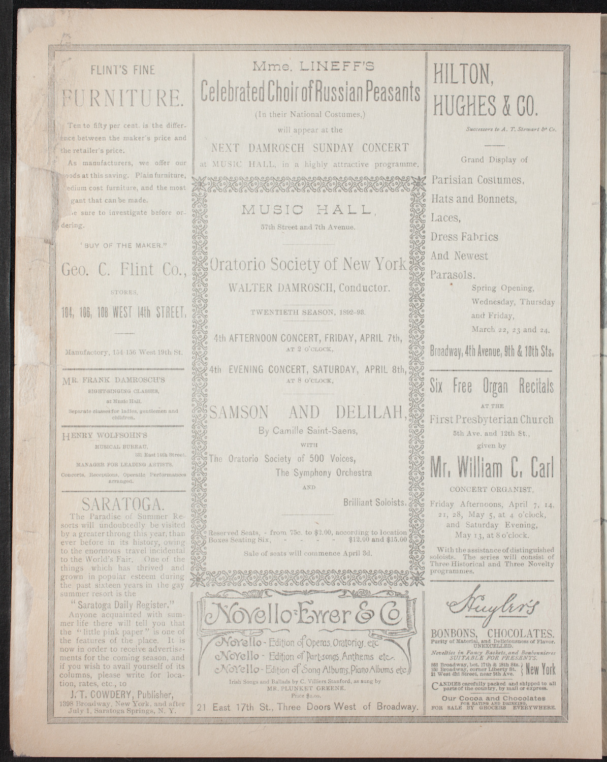 New York Philharmonic, March 24, 1893, program page 6