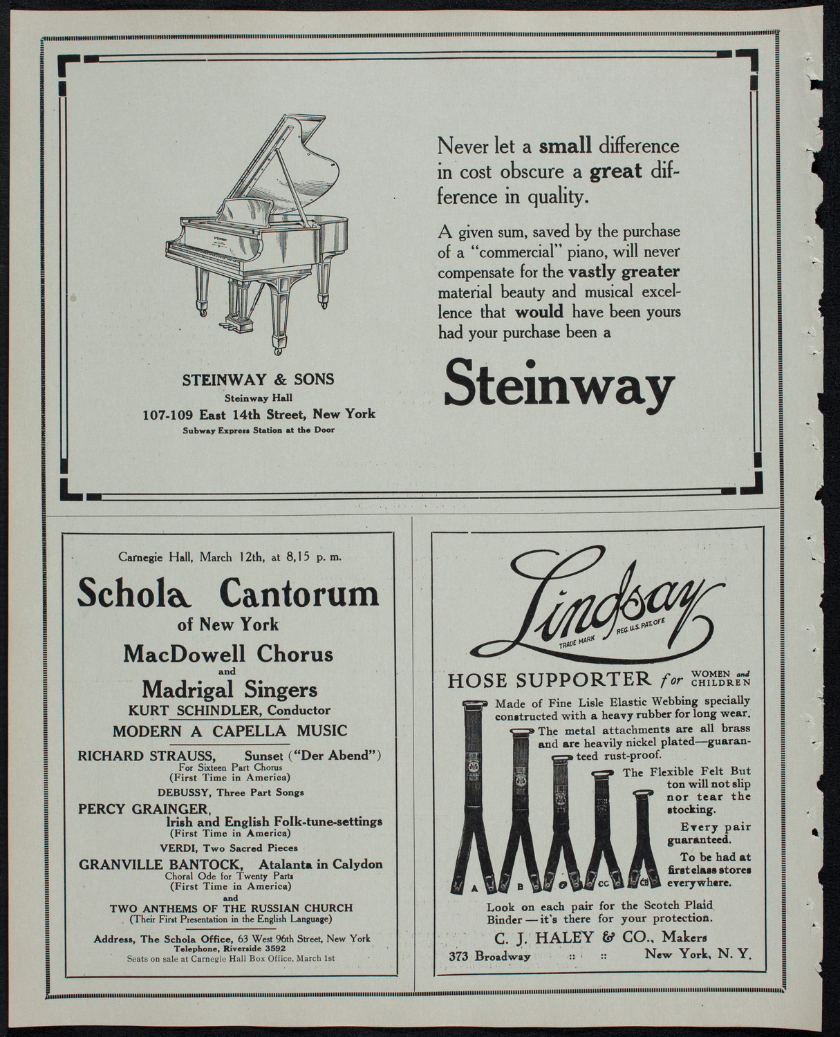Clara Butt and Kennerley Rumford, March 3, 1913, program page 4