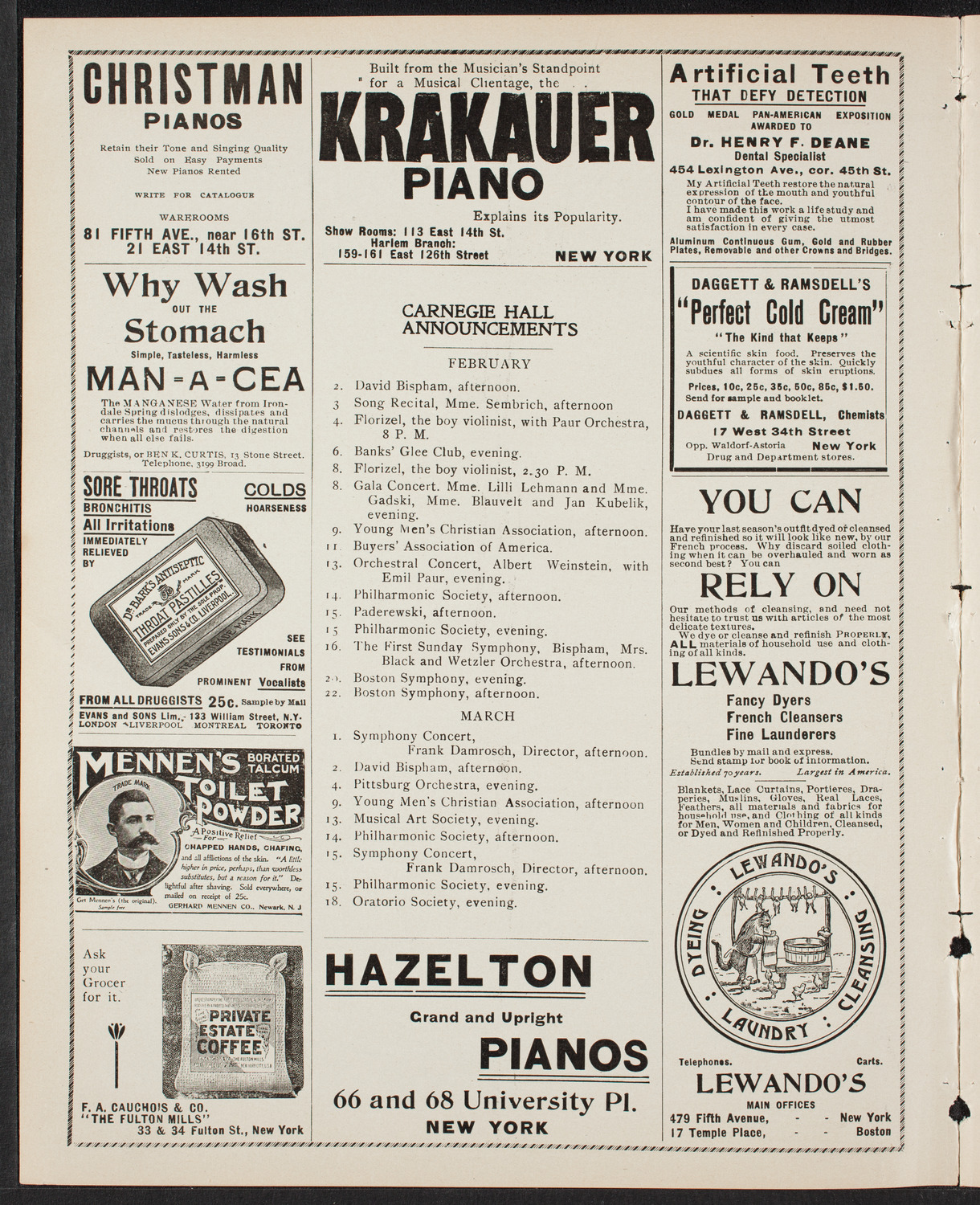 New York Philharmonic, February 1, 1902, program page 2