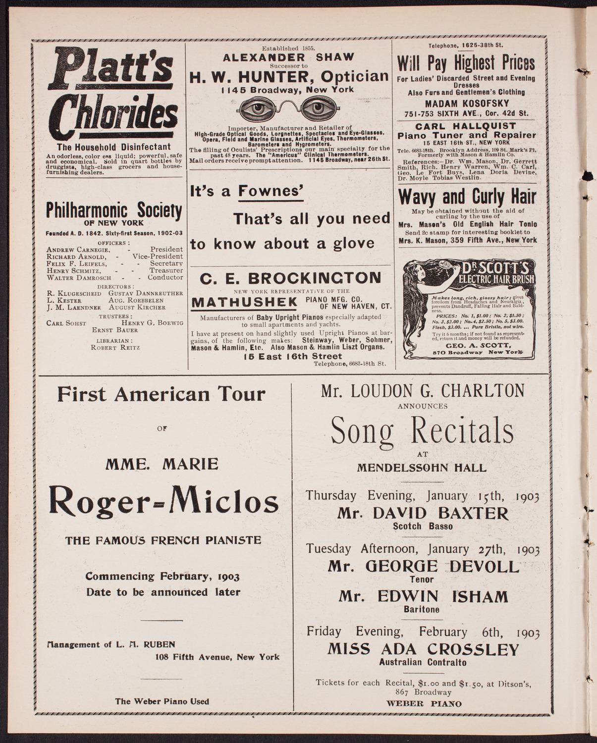 Kaltenborn Sunday Evening Concert, January 4, 1903, program page 2