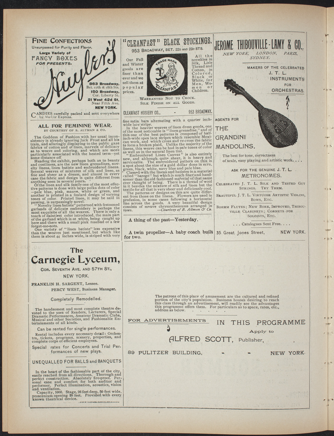 Saturday Morning Conferences on Comparative Literature, February 27, 1897, program page 4