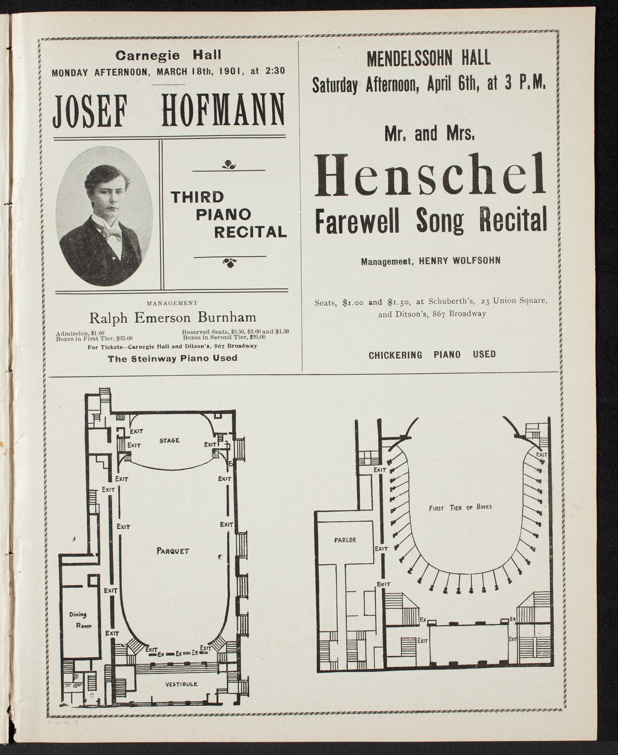 Josef Hofmann, Piano, March 11, 1901, program page 7