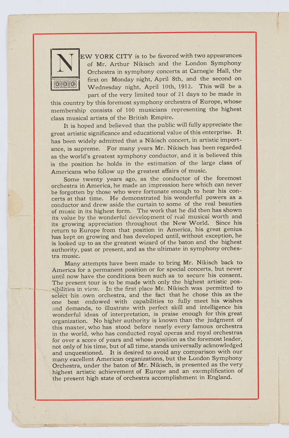 London Symphony Orchestra, April 1912