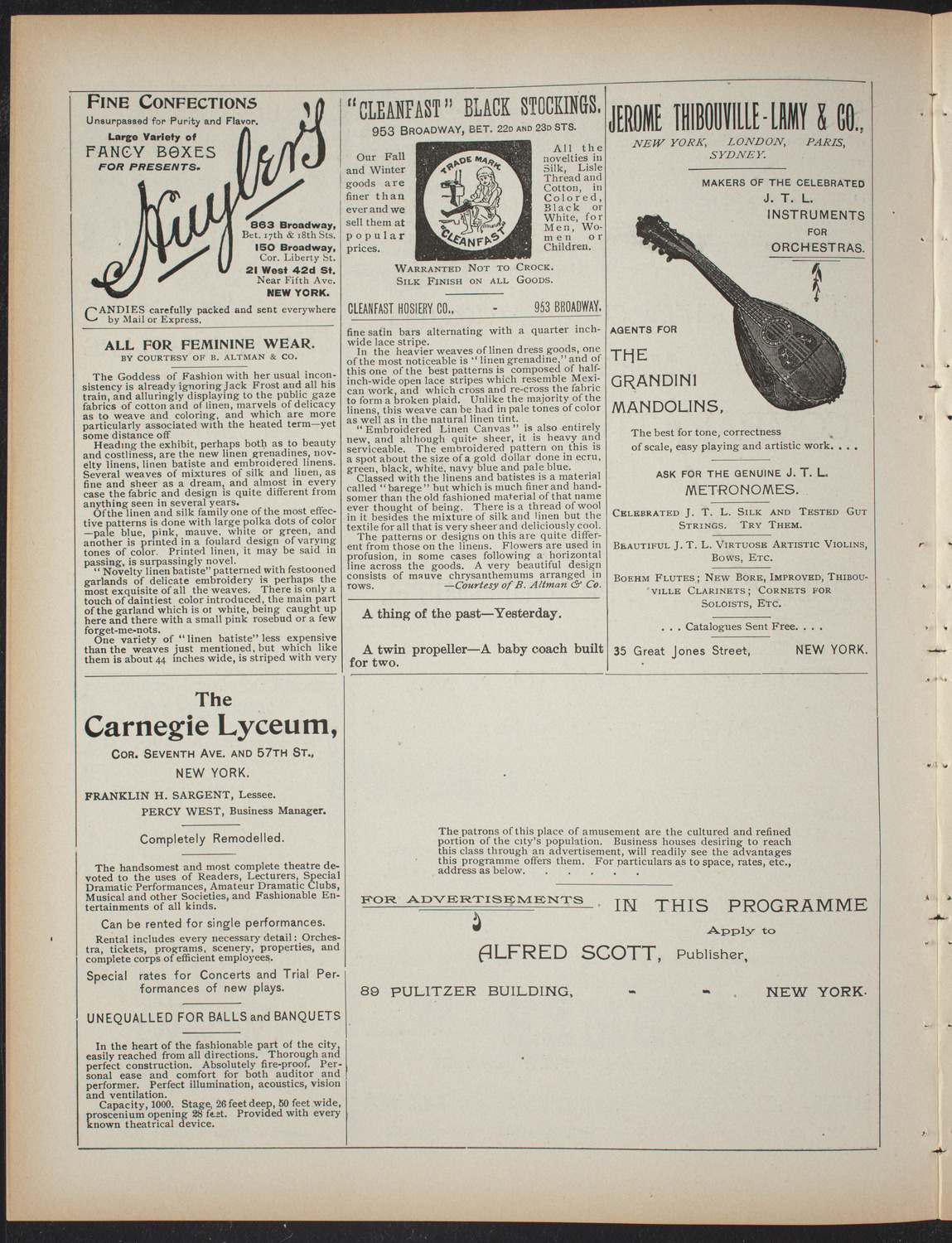 Saturday Morning Conferences on Comparative Literature, March 6, 1897, program page 4