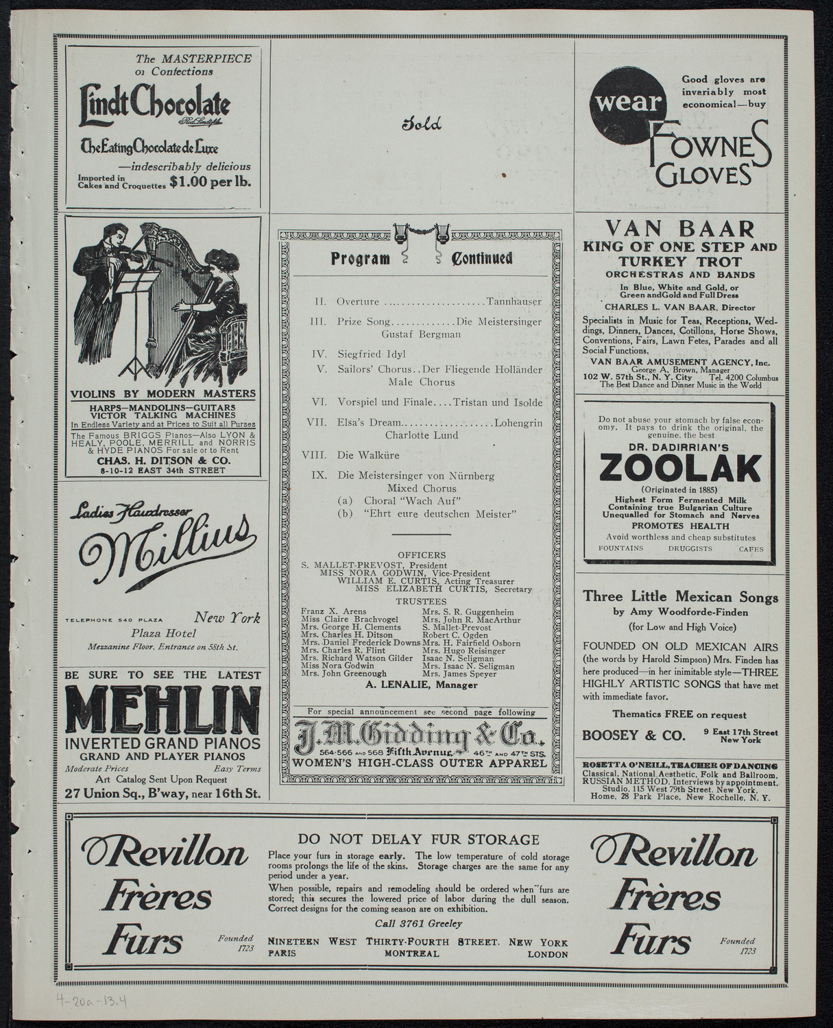 People's Symphony Concert, April 20, 1913, program page 7