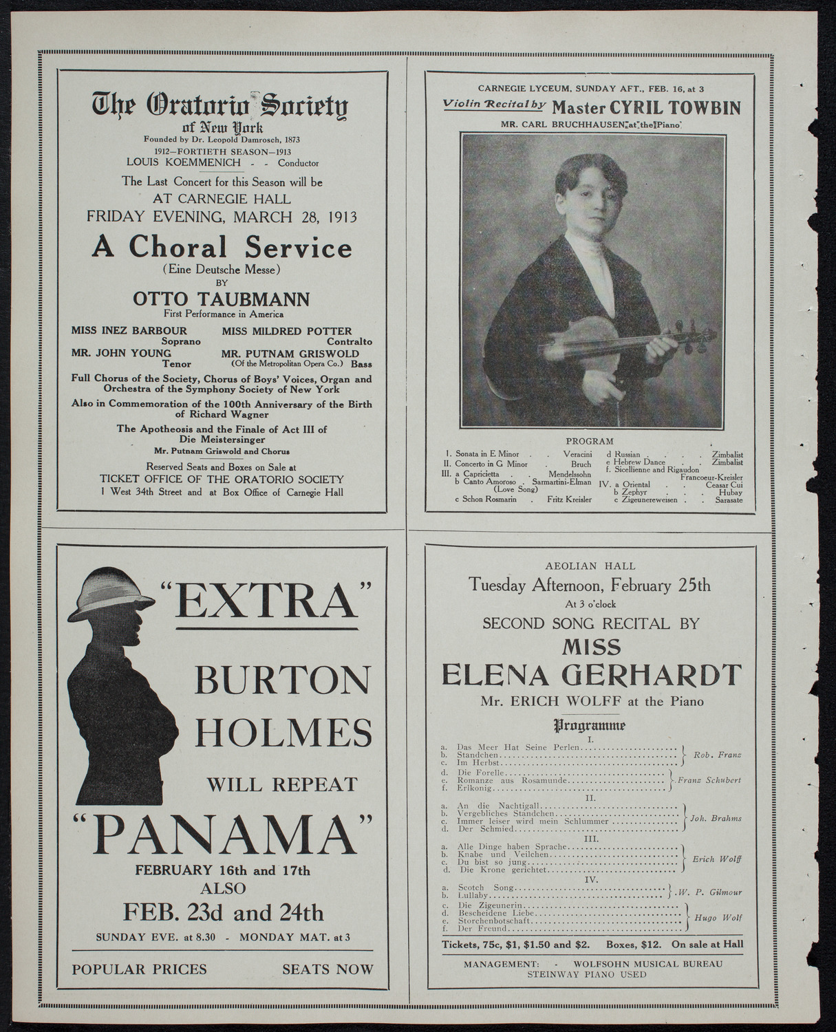 Clef Club Orchestra / Benefit: Music School Settlement for Colored People of the City of New York, February 12, 1913, program page 10