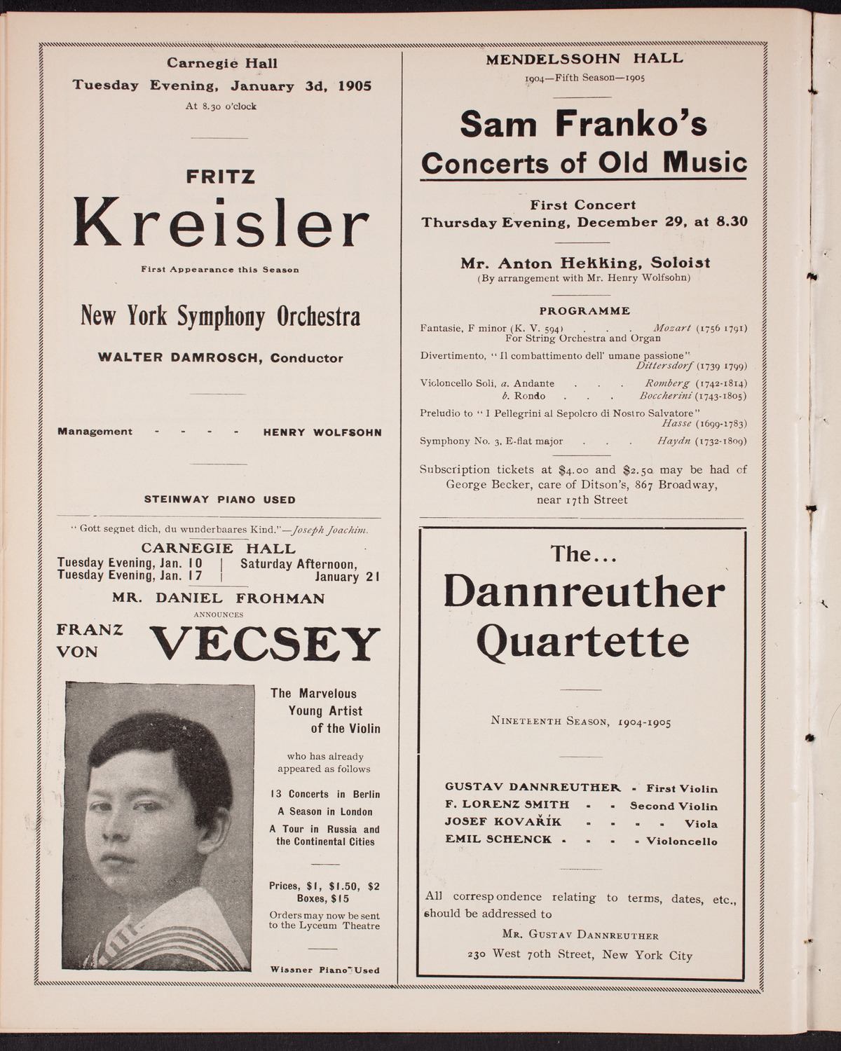 New York Philharmonic, December 16, 1904, program page 12