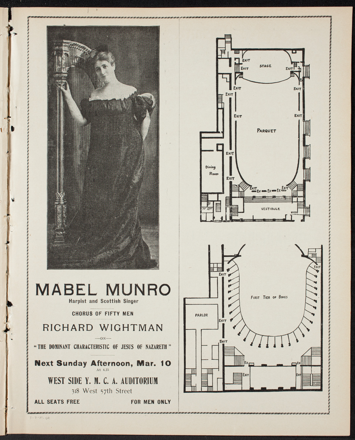 Meeting: YMCA - Mass Meeting for Men, March 3, 1901, program page 7