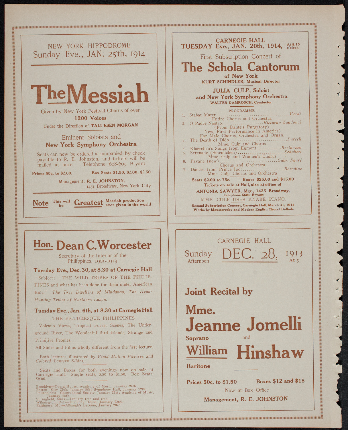 People's Choral Union, December 21, 1913, program page 10