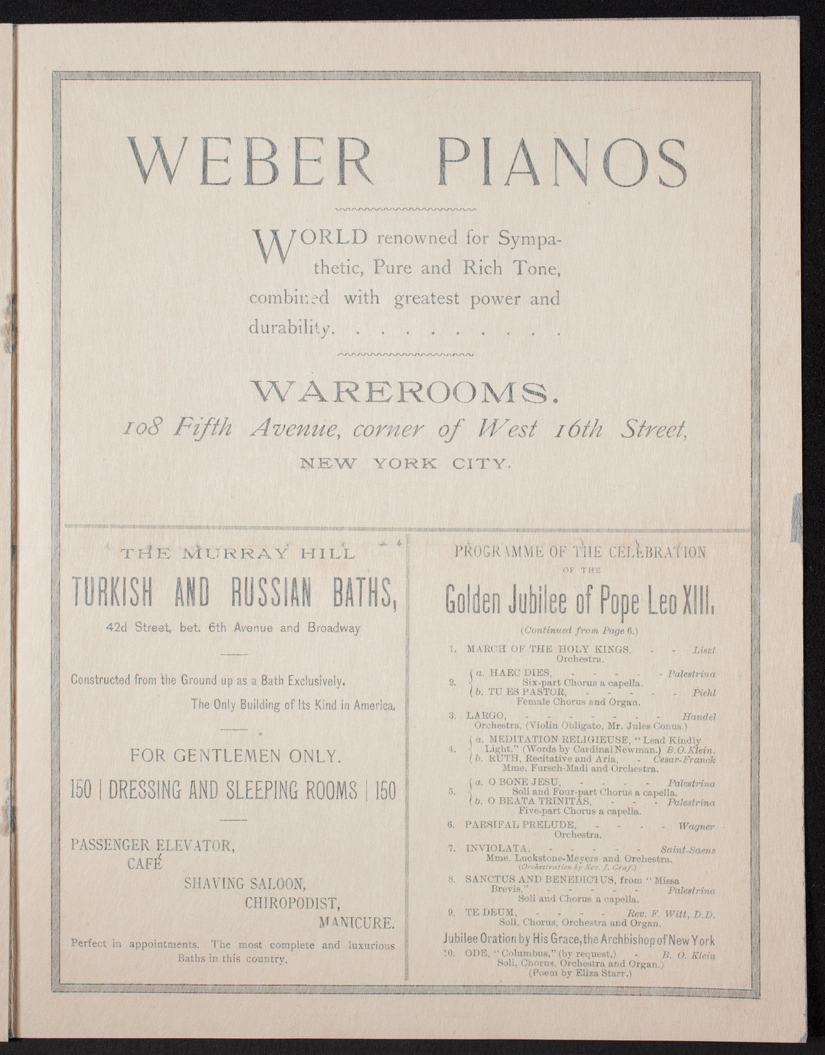 Damrosch Sunday Concert, February 12, 1893, program page 7