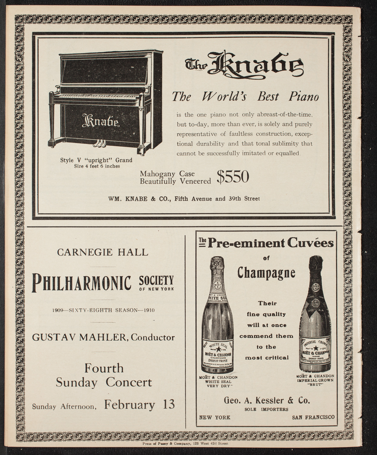 Ferruccio Busoni, Piano, February 9, 1910, program page 12