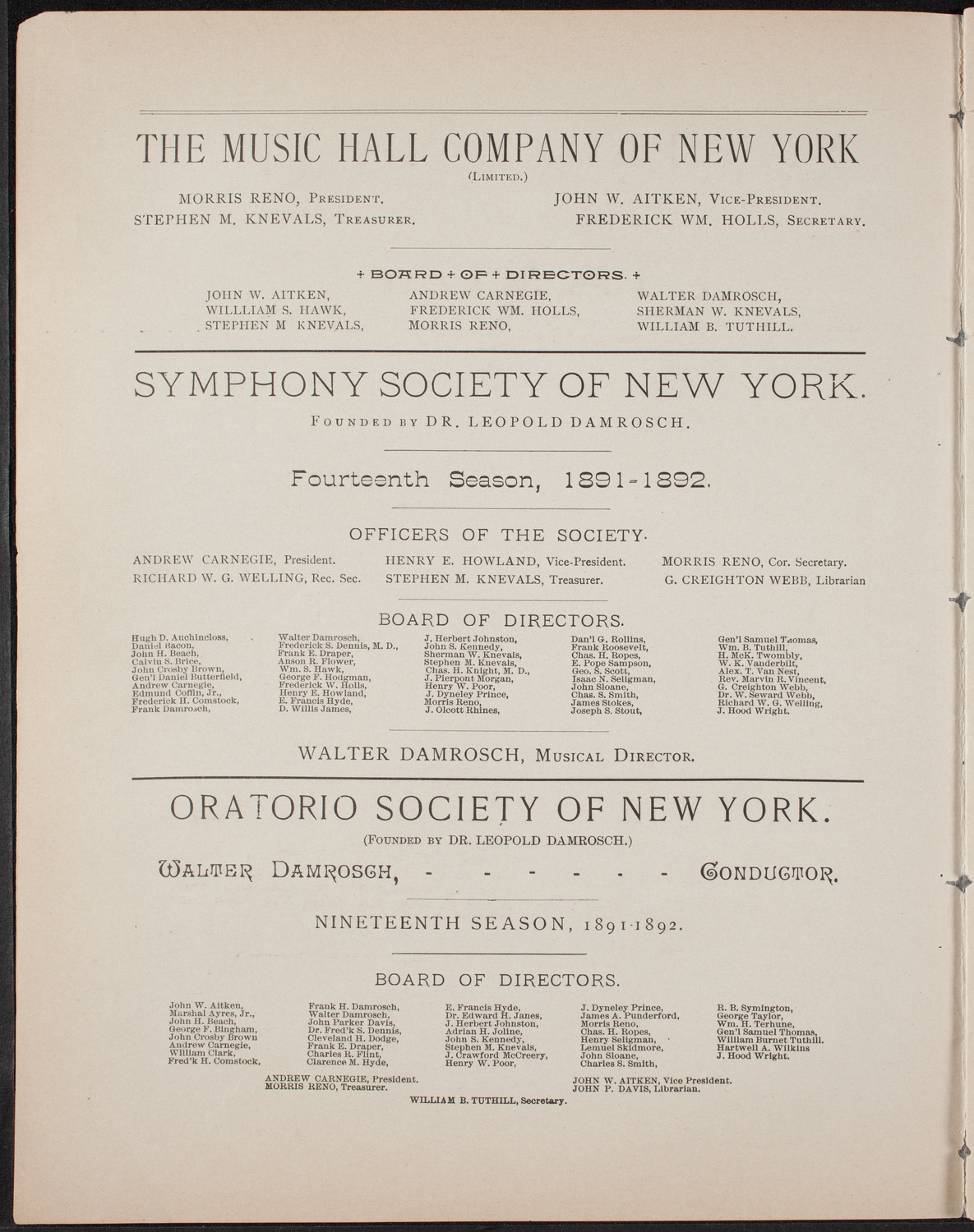 Students of New York College of Music, April 22, 1892, program page 2