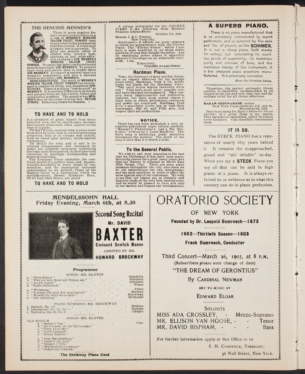 Grand Popular Concert, March 1, 1903, program page 10