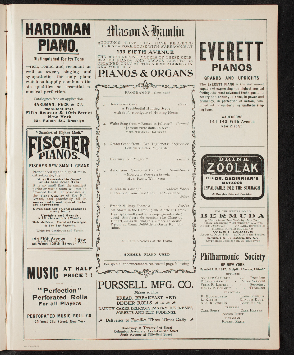 Morin's Franco-American Band, November 27, 1904, program page 7