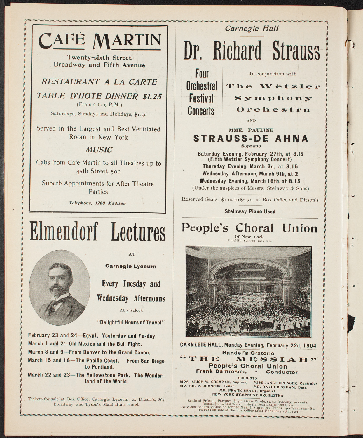 New York Philharmonic, February 12, 1904, program page 10