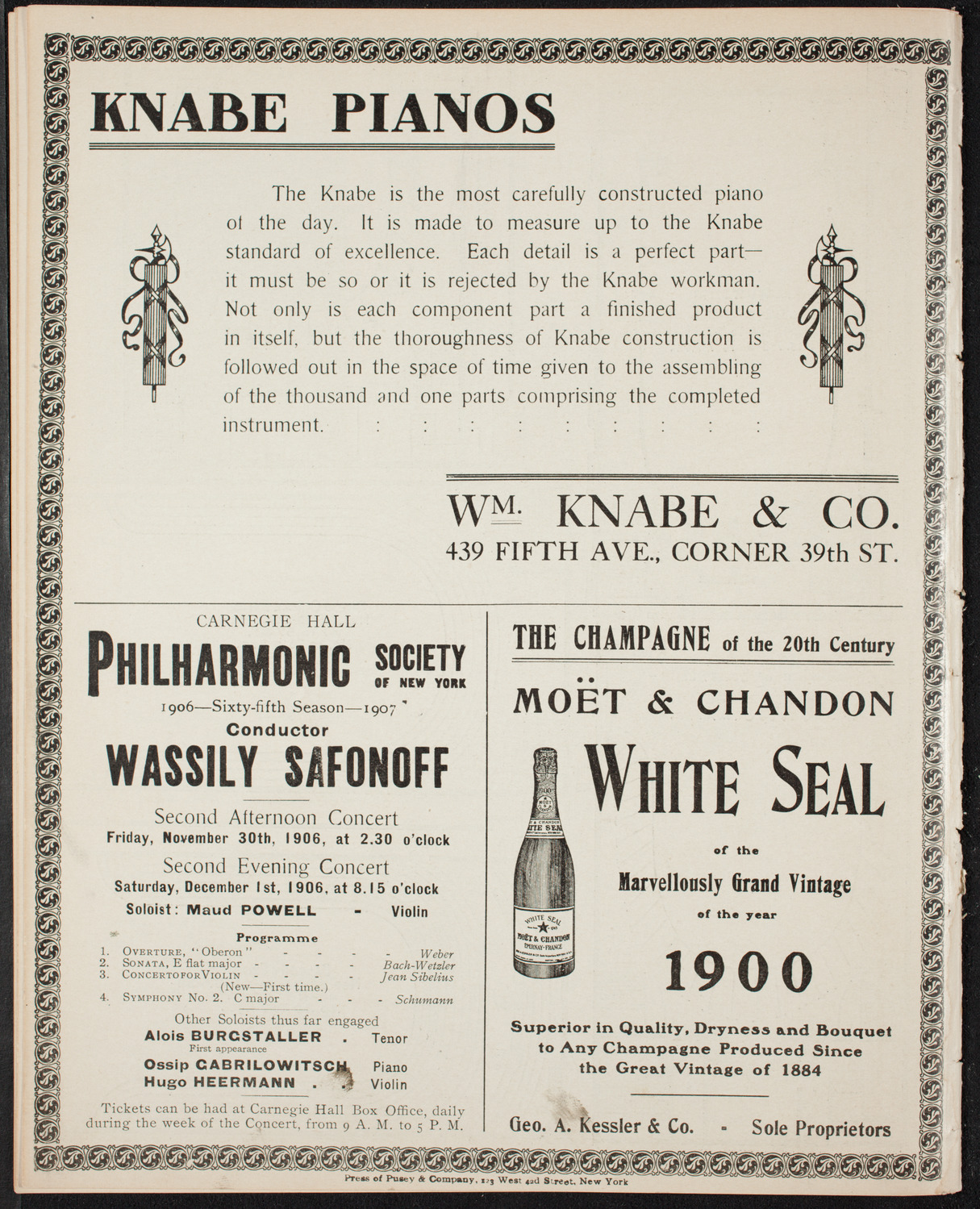 Elmendorf Lecture: The High Alps, November 25, 1906, program page 12
