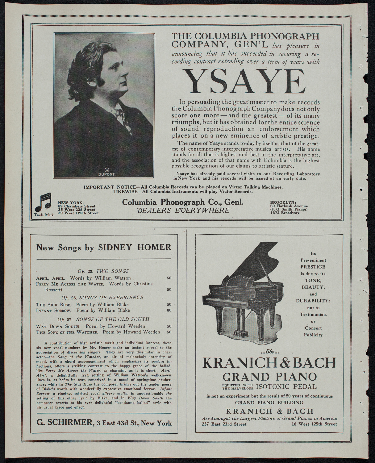 Clara Butt and Kennerley Rumford, February 4, 1913, program page 6
