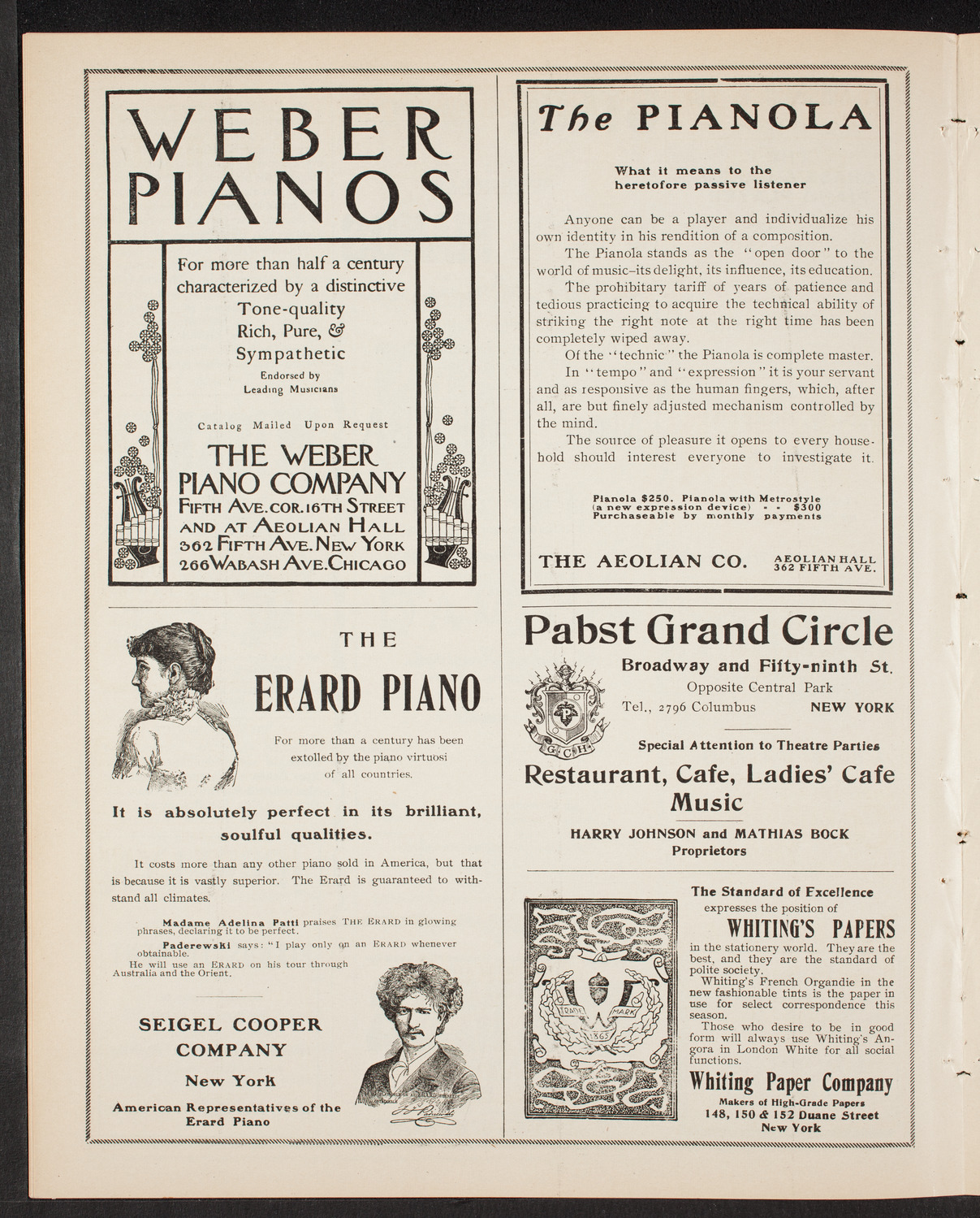 Nellie Melba, Soprano, and Her Concert Company, December 18, 1903, program page 6