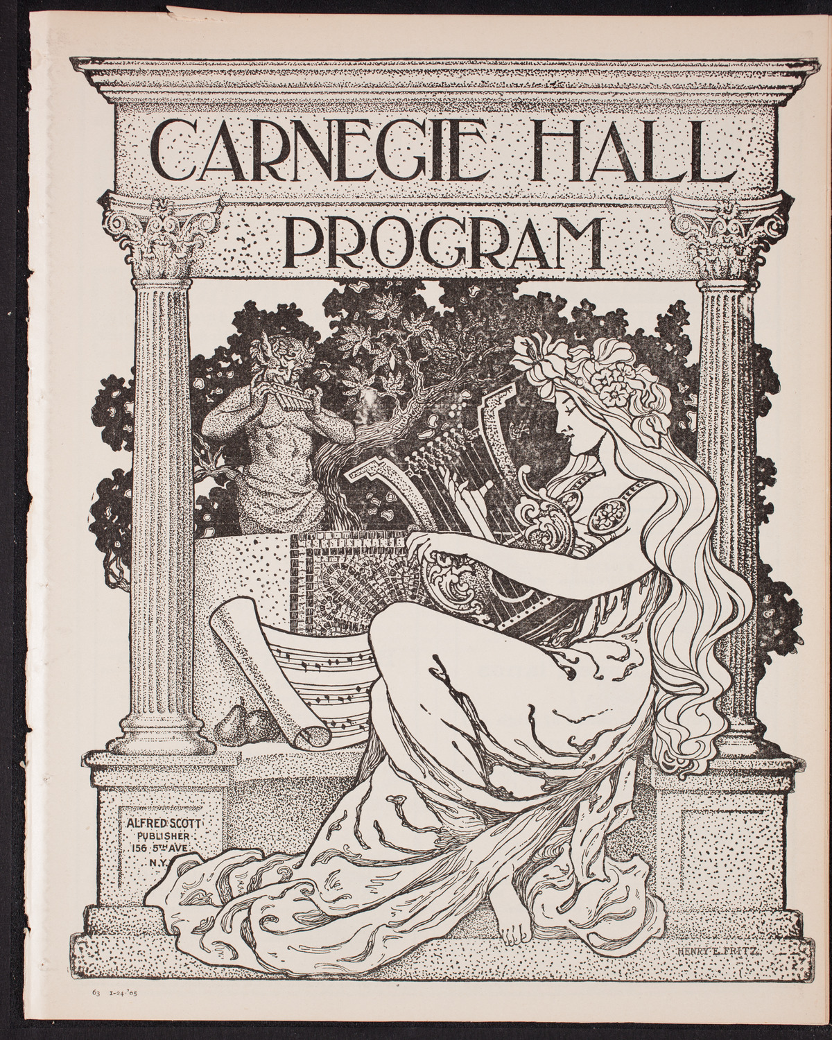 Eugène Ysaÿe and Eugen d'Albert with the New York Symphony Orchestra, January 24, 1905, program page 1