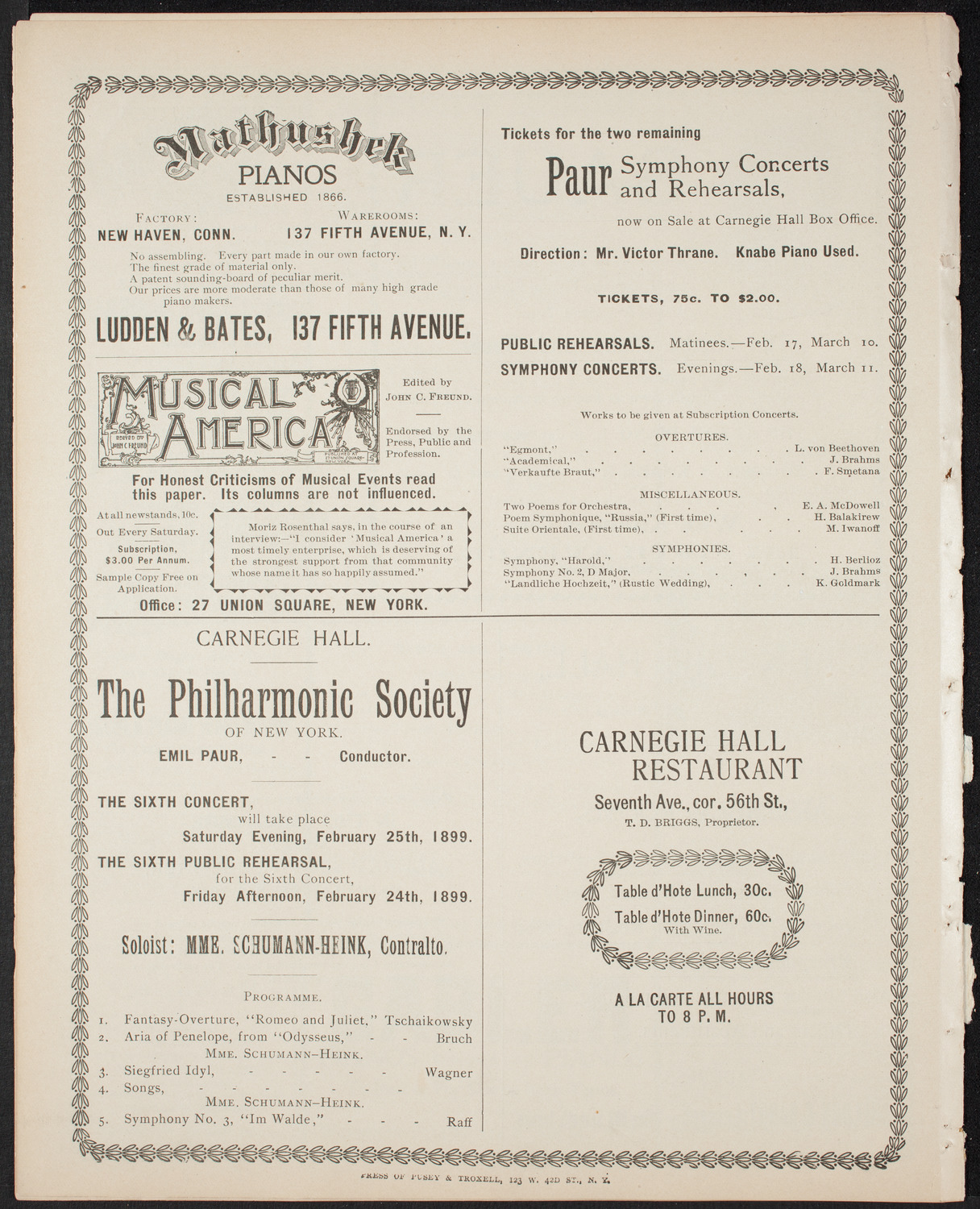 New York Banks' Glee Club, February 9, 1899, program page 8