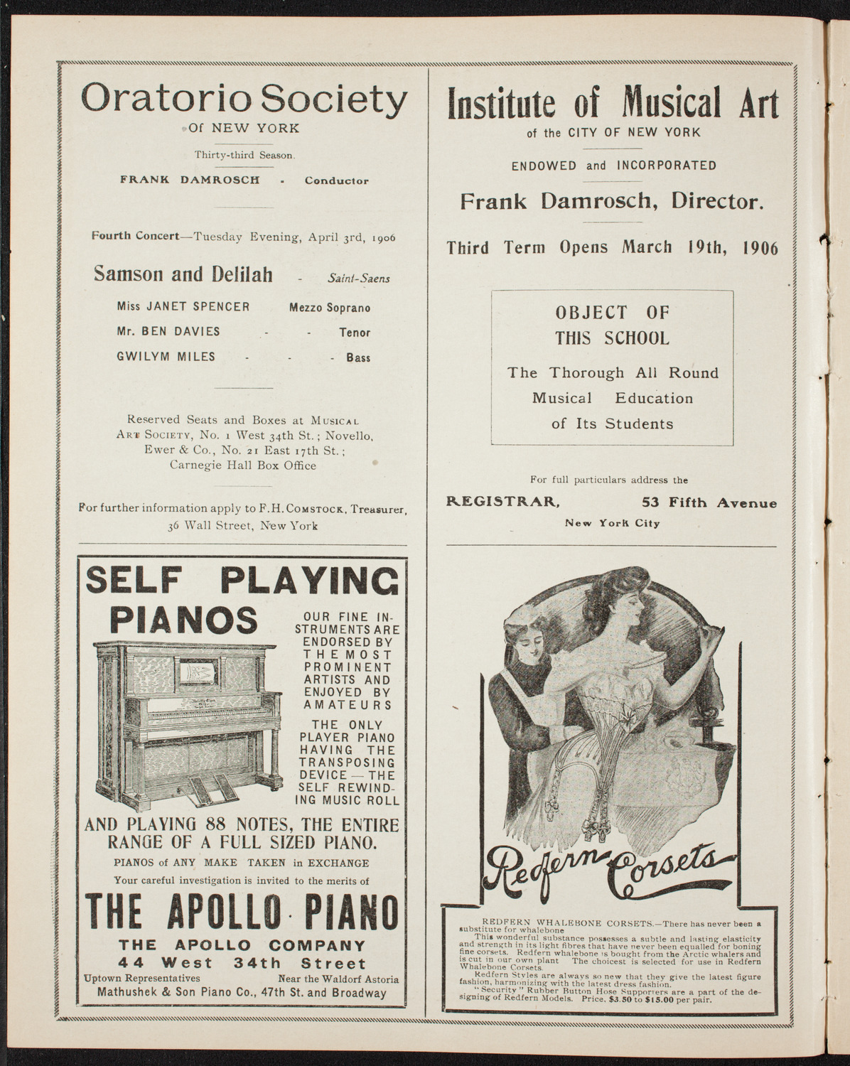 Elmendorf Lecture: Southern Italy, March 26, 1906, program page 2