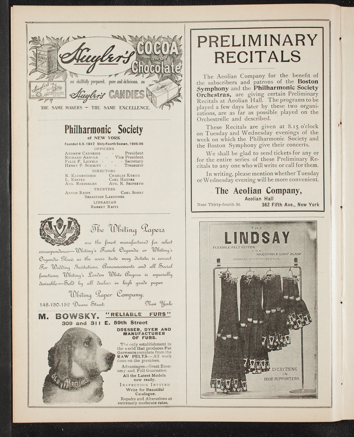 New York Philharmonic, December 15, 1905, program page 6