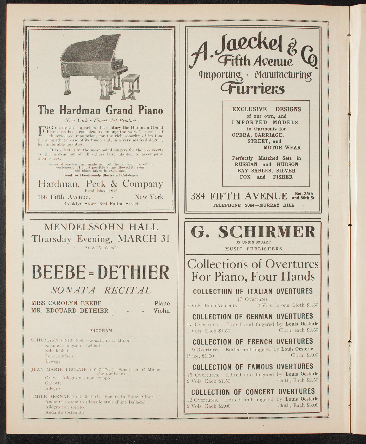 Elmendorf Lecture: Yellowstone Park/ Benefit: St. Andrew's Convalescent Hospital, March 29, 1910, program page 8