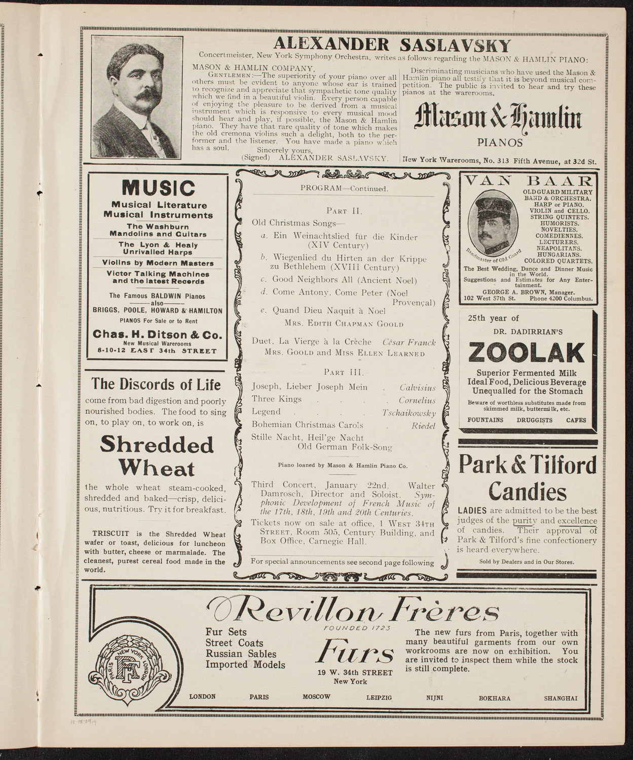 Symphony Concert for Young People, December 18, 1909, program page 7