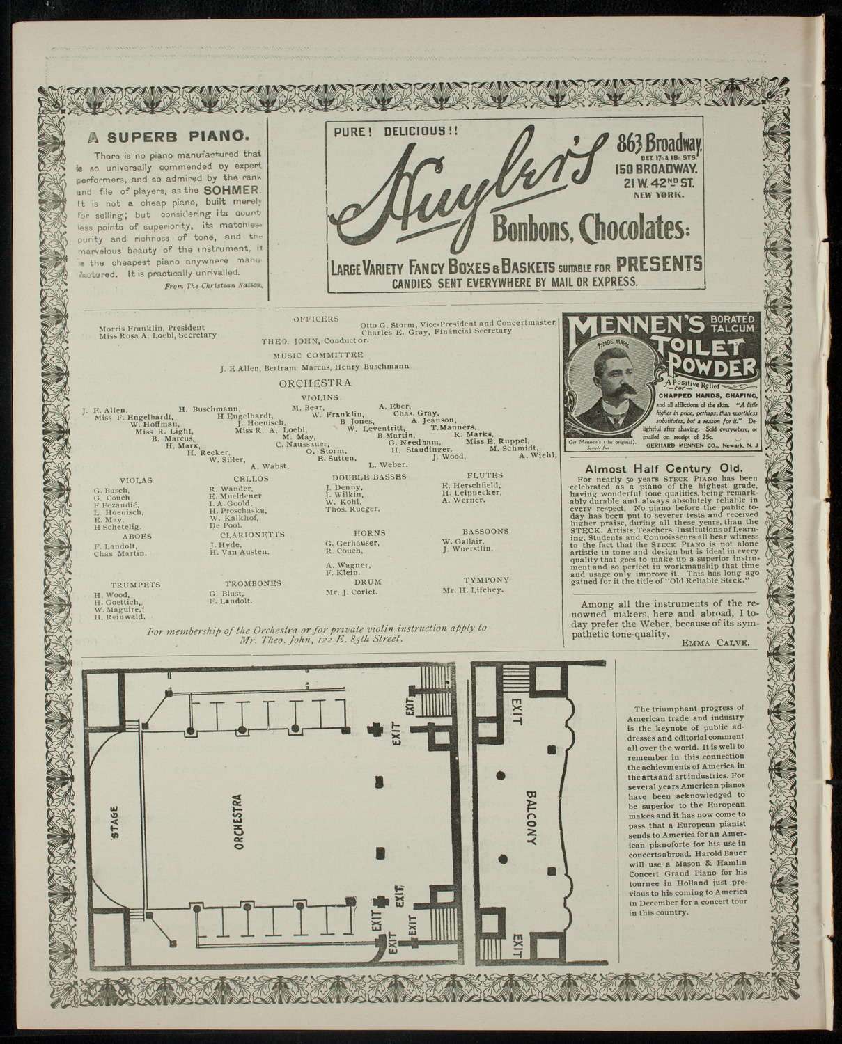 First Annual Concert by Theodore John's Amateur Symphony Orchestra, May 23, 1902, program page 4