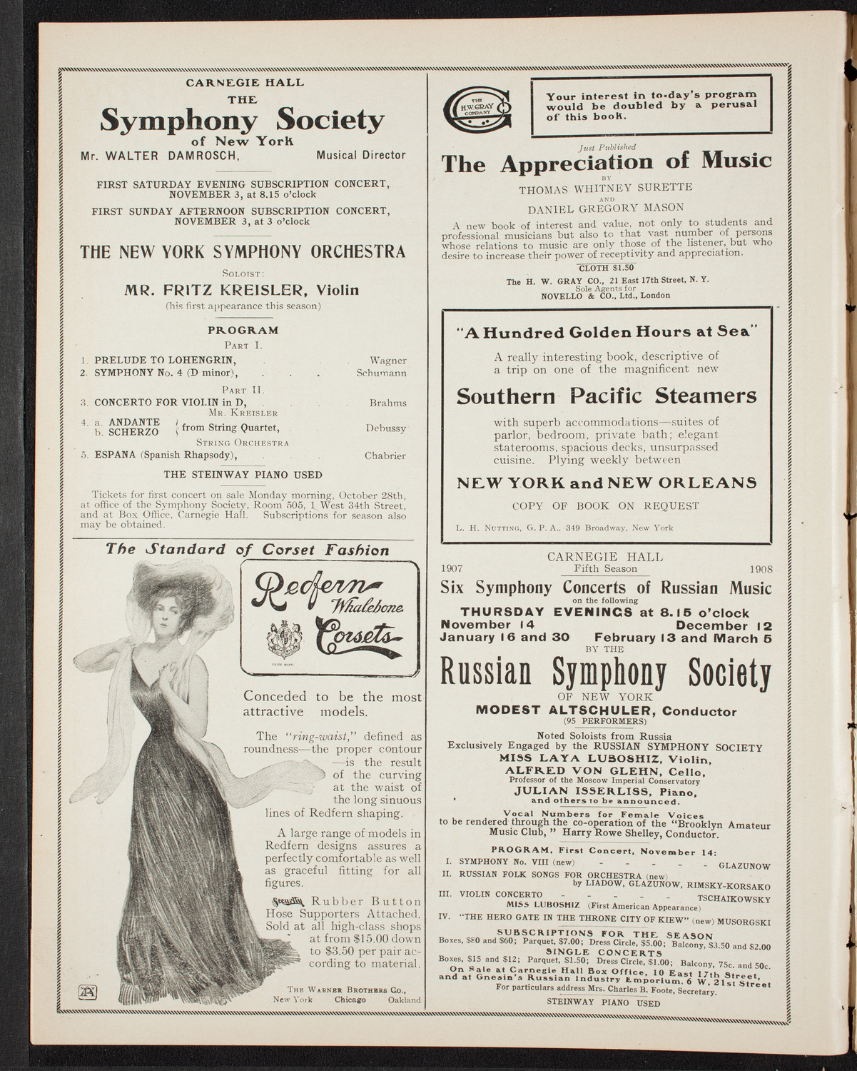 New York Festival Chorus and Orchestra, October 27, 1907, program page 2