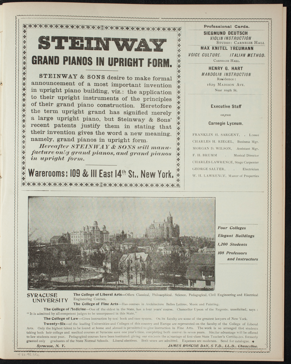 The Merrymakers, April 22, 1898, program page 5