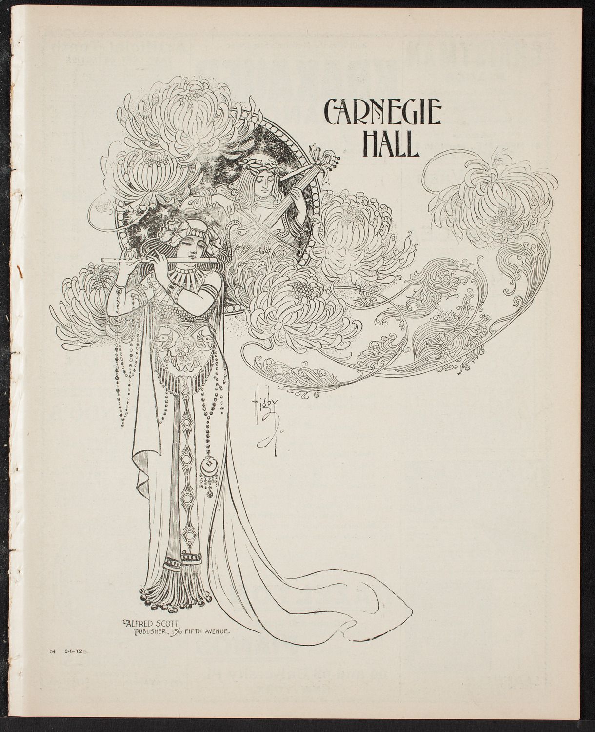 Lilli Lehmann, Johanna Gadski, Lillian Blauvelt, Sopranos, and Jan Kubelik, Violin, February 8, 1902, program page 1