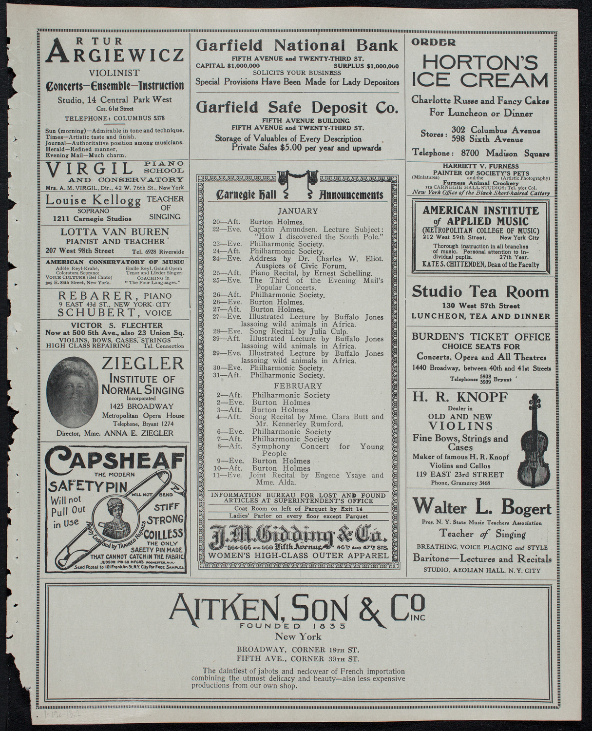 Burton Holmes Travelogue: Panama, January 19, 1913, program page 3