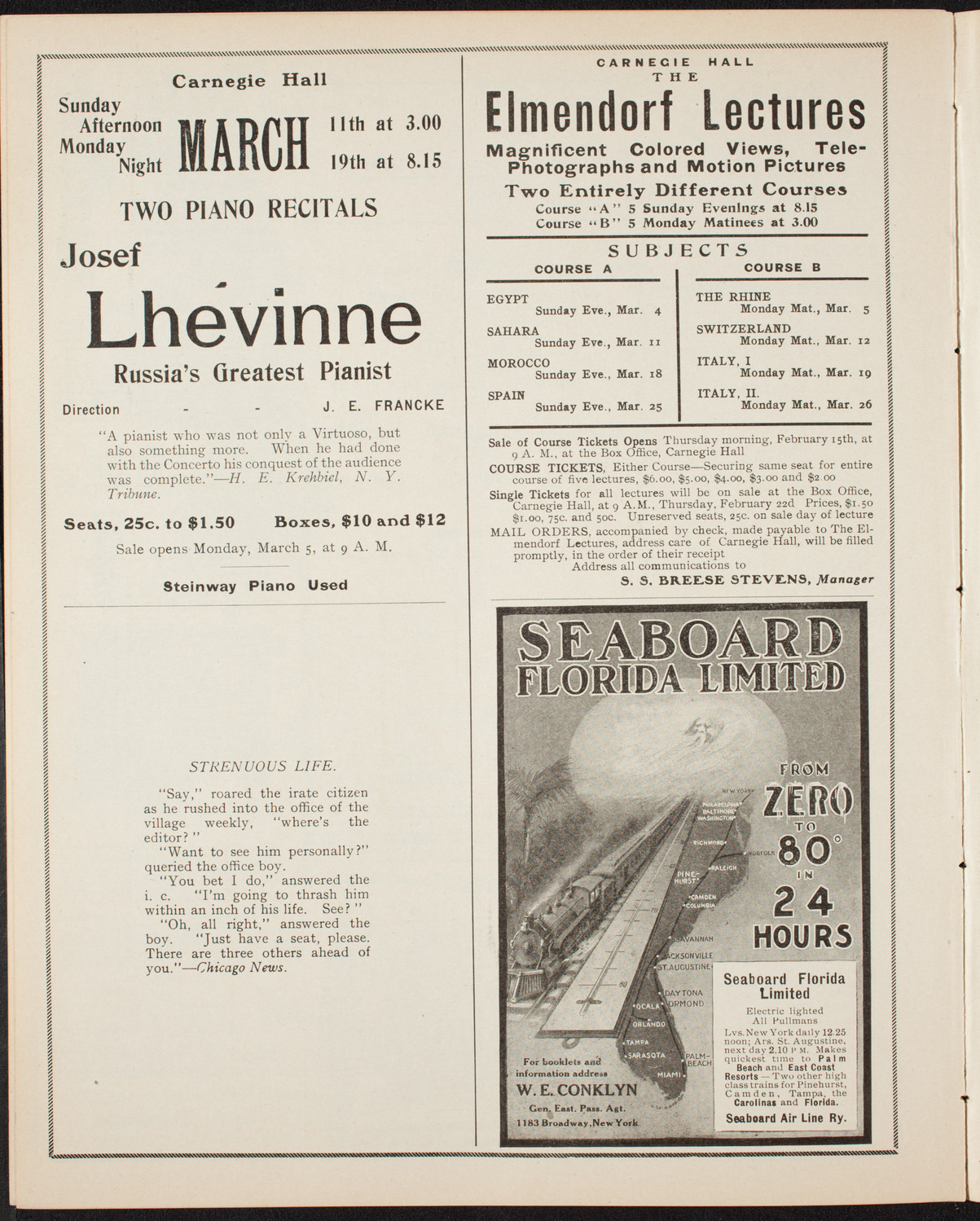 Elmendorf Lecture: Quaint Holland, February 26, 1906, program page 10