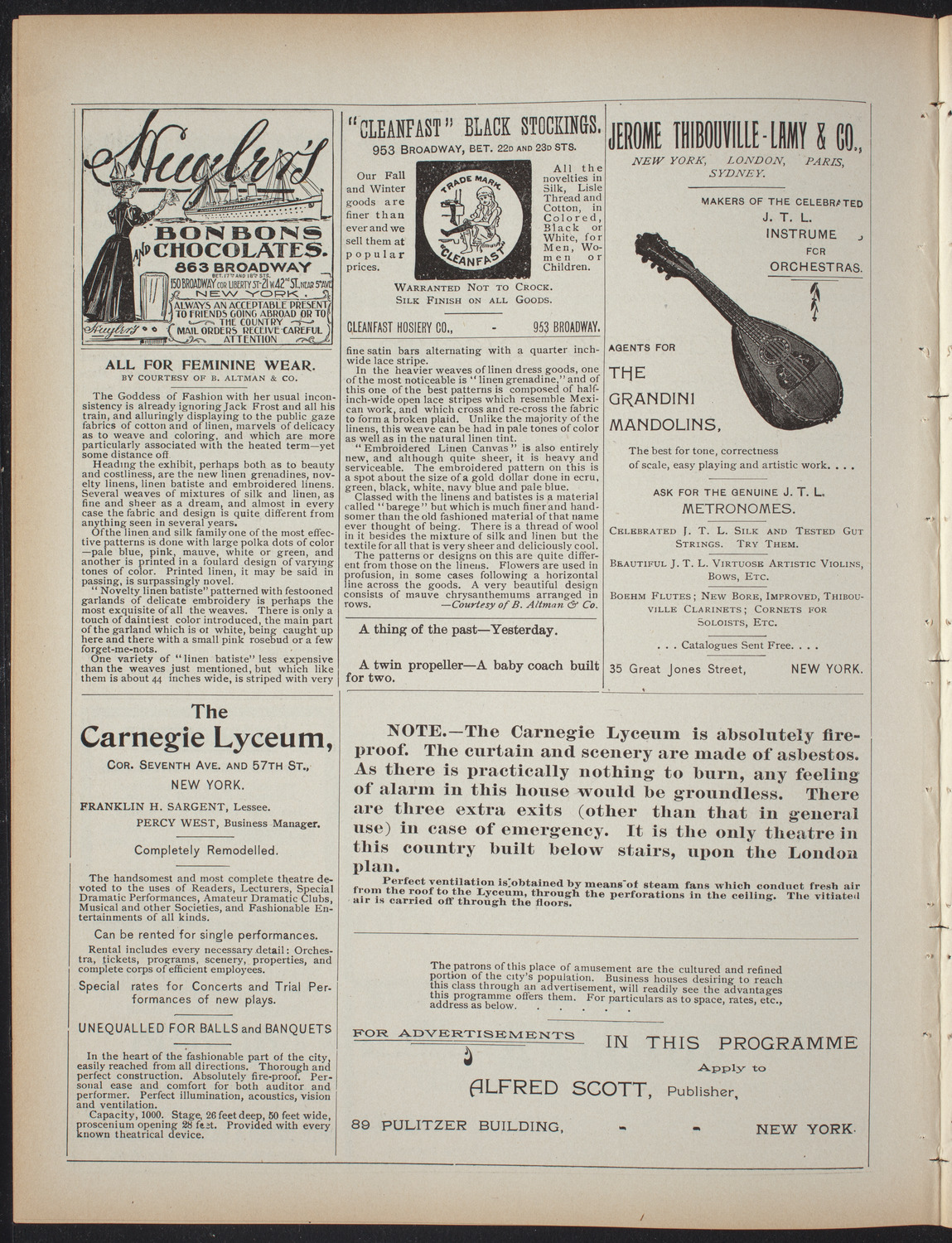 Trinity College Dramatic and Musical Organizations, April 28, 1897, program page 4