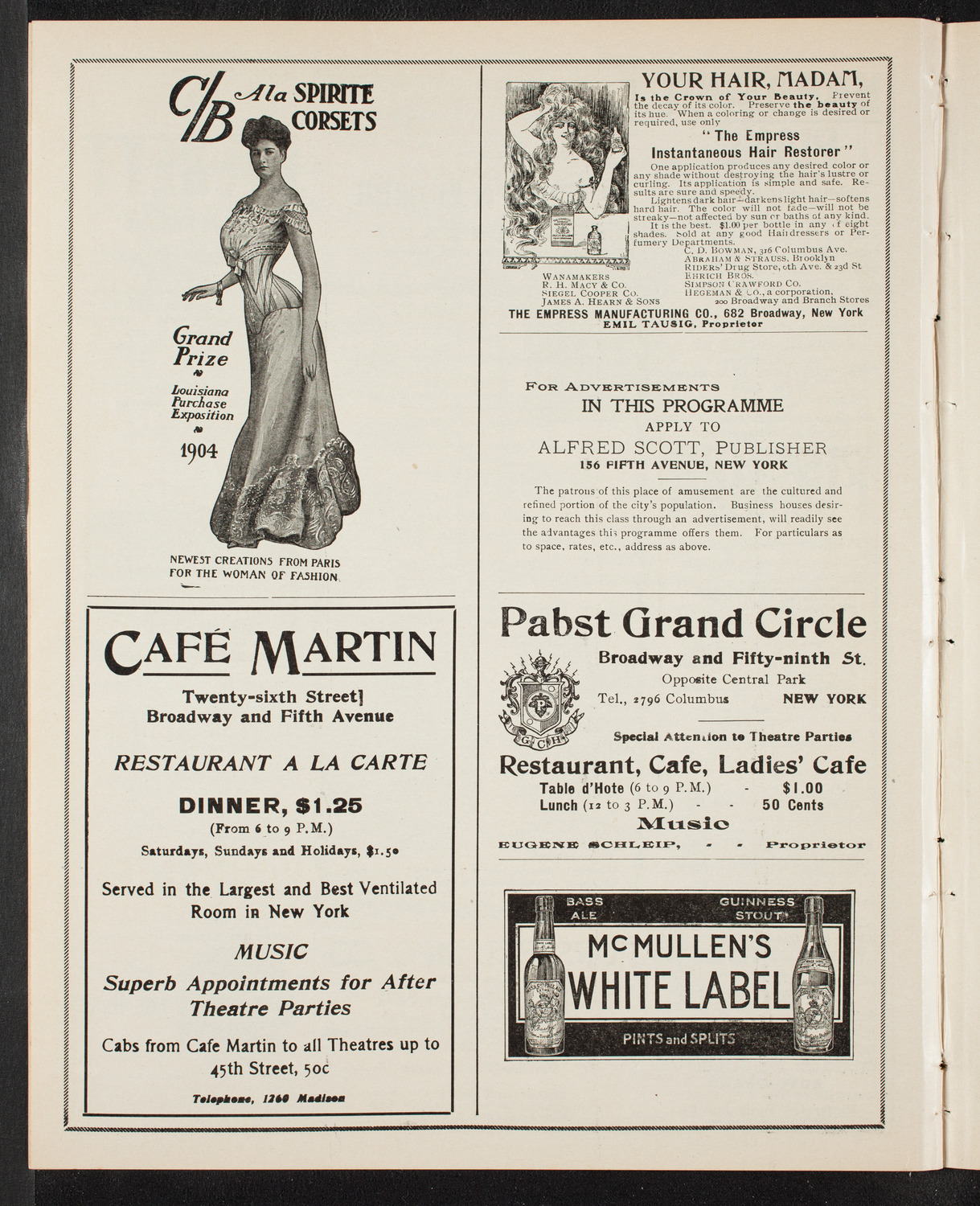 Russian Symphony Society of New York, April 1, 1905, program page 8