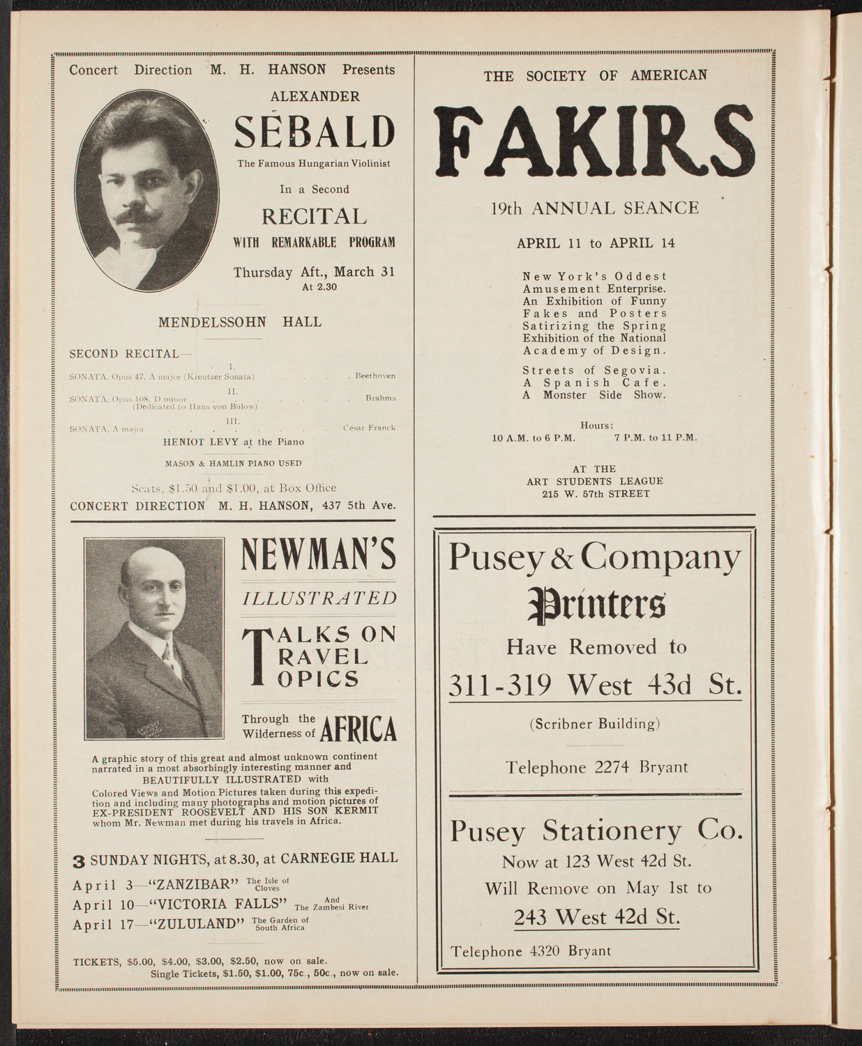 New York Philharmonic, March 30, 1910, program page 10