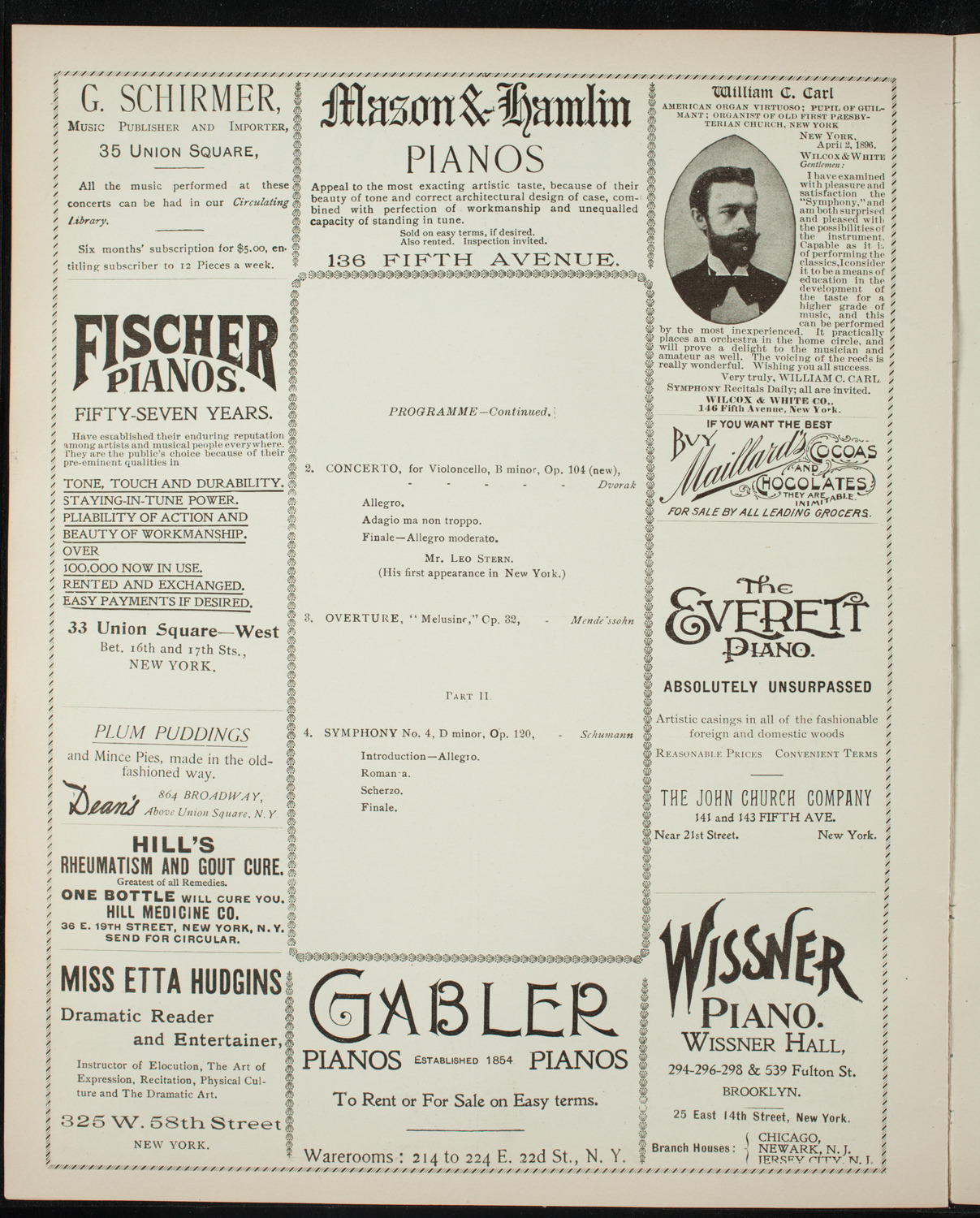 New York Philharmonic, March 6, 1897, program page 6