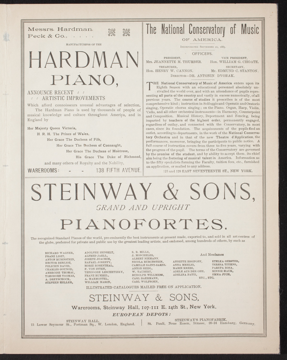 New York Philharmonic, February 10, 1893, program page 5