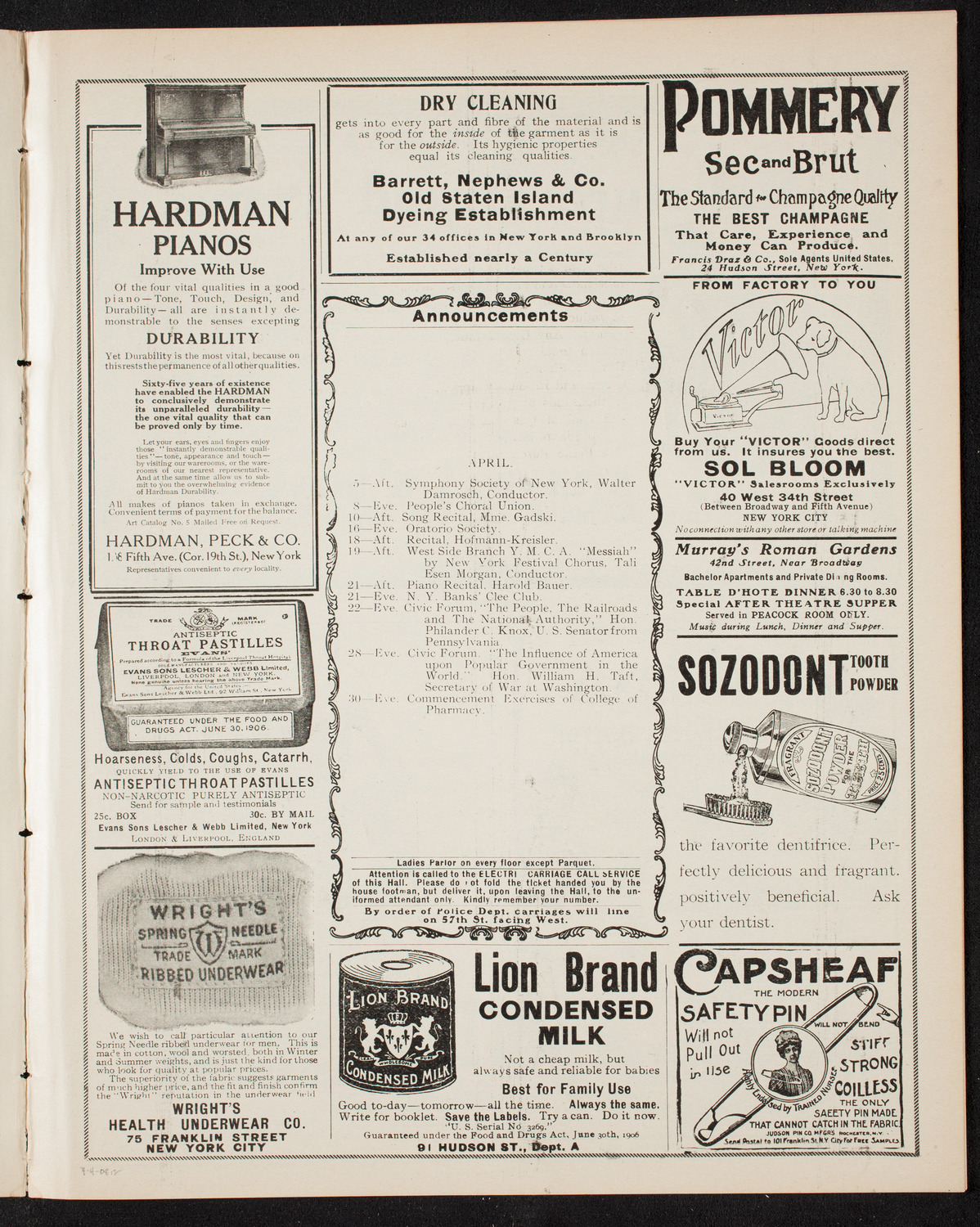 Vladimir de Pachmann, Piano, April 4, 1908, program page 3