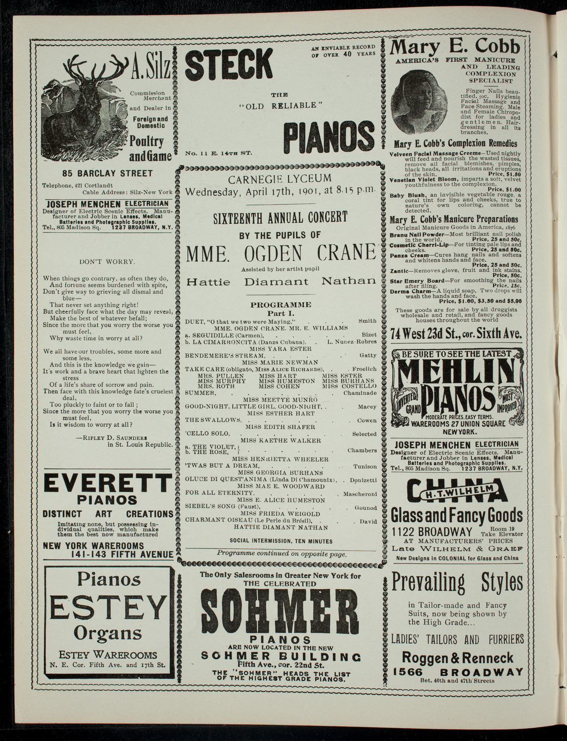 Concert by the Pupils of Mme. Odgen Crane, April 17, 1901, program page 2